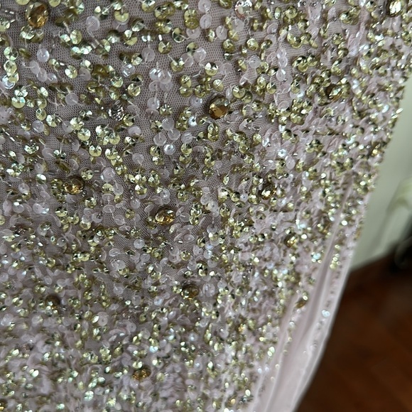 Mac Duggal Glamorous Blush Sequin One-Shoulder Dress size 2 NWT - Picture 10 of 13